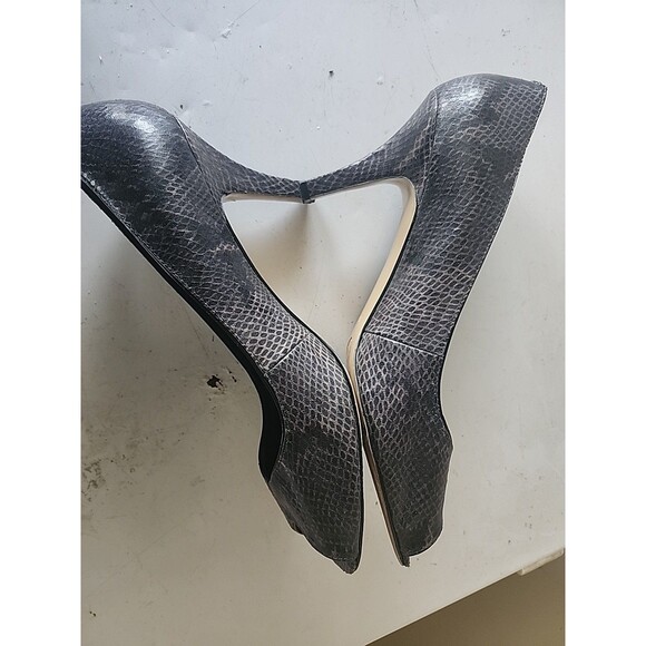 Bandolino 2-Inch Open-Toe Pumps Size 8.5 Black Faux Snakeskin - Picture 8 of 16